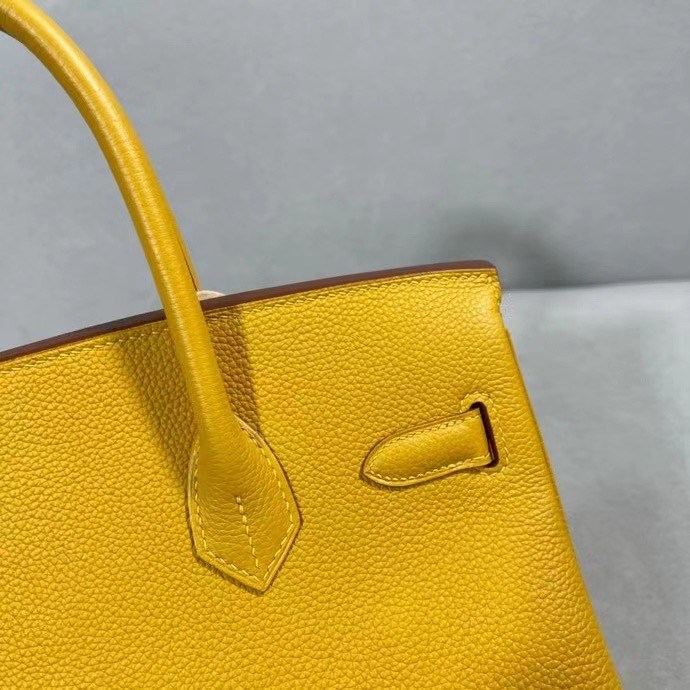 HERMES Birkin 30 Jaune Ambre Togo Gold-tone Hardware