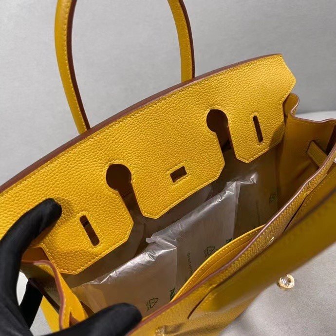 HERMES Birkin 30 Jaune Ambre Togo Gold-tone Hardware