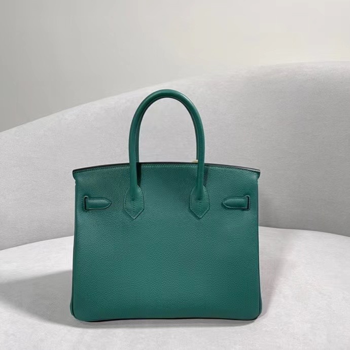 HERMES Birkin 30 Malachite Togo Gold-tone Hardware