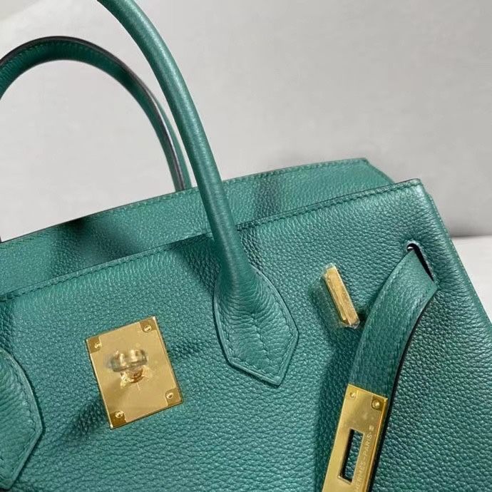 HERMES Birkin 30 Malachite Togo Gold-tone Hardware