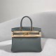 HERMES Birkin 30 Vert amande Togo Gold-tone Hardware