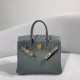 HERMES Birkin 30 Vert amande Togo Gold-tone Hardware