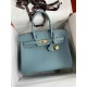 HERMES Birkin 30 Azure Blue Togo Gold-tone Hardware