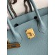 HERMES Birkin 30 Azure Blue Togo Gold-tone Hardware