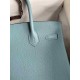 HERMES Birkin 30 Azure Blue Togo Gold-tone Hardware