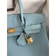 HERMES Birkin 30 Azure Blue Togo Gold-tone Hardware