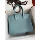 HERMES Birkin 30 Azure Blue Togo Gold-tone Hardware