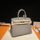 HERMES Birkin 30 Etain Togo Silver-tone Hardware