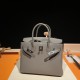 HERMES Birkin 30 Etain Togo Silver-tone Hardware