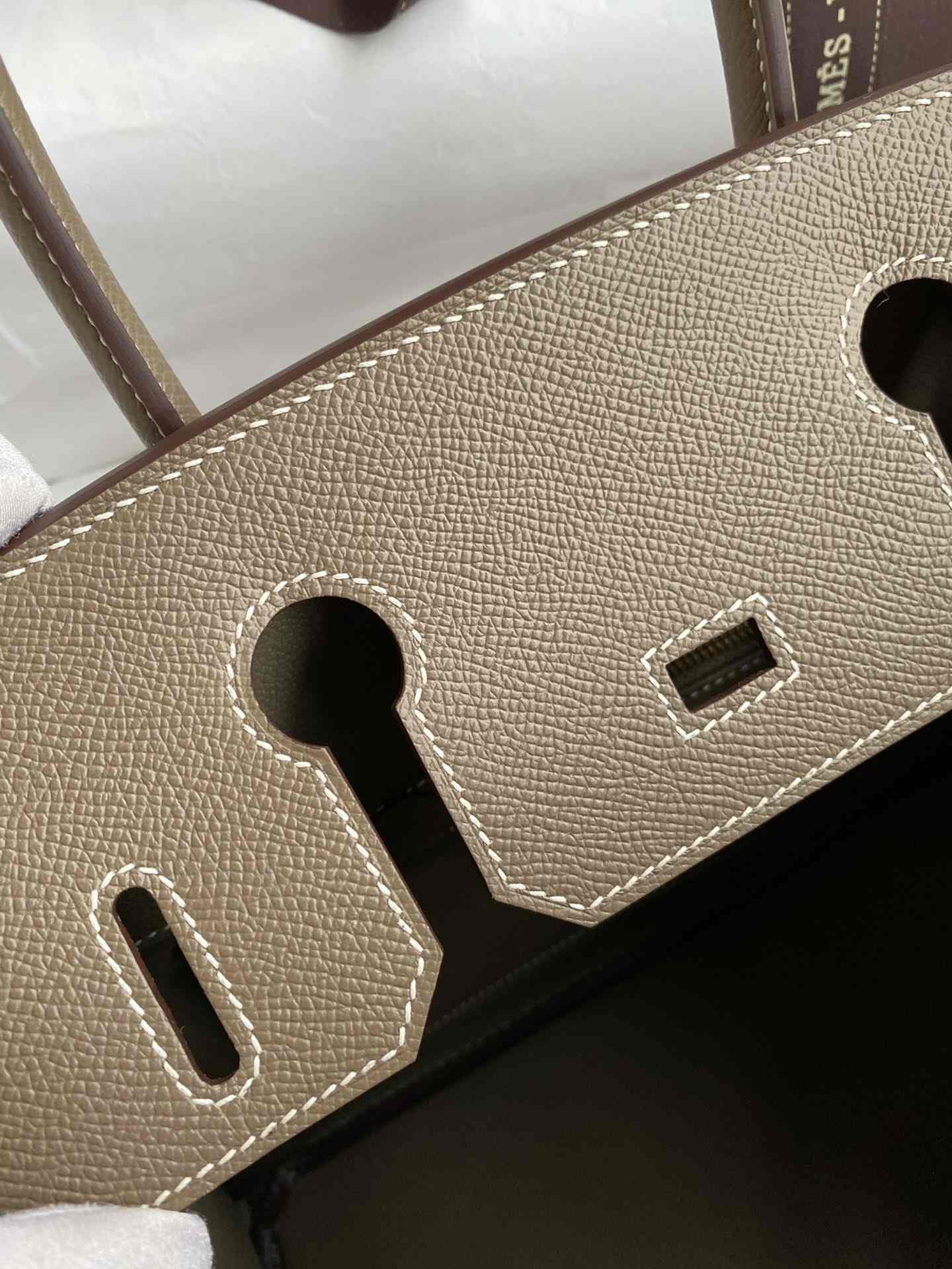 HERMES Birkin 30 Etoupe Epsom Gold-tone Hardware