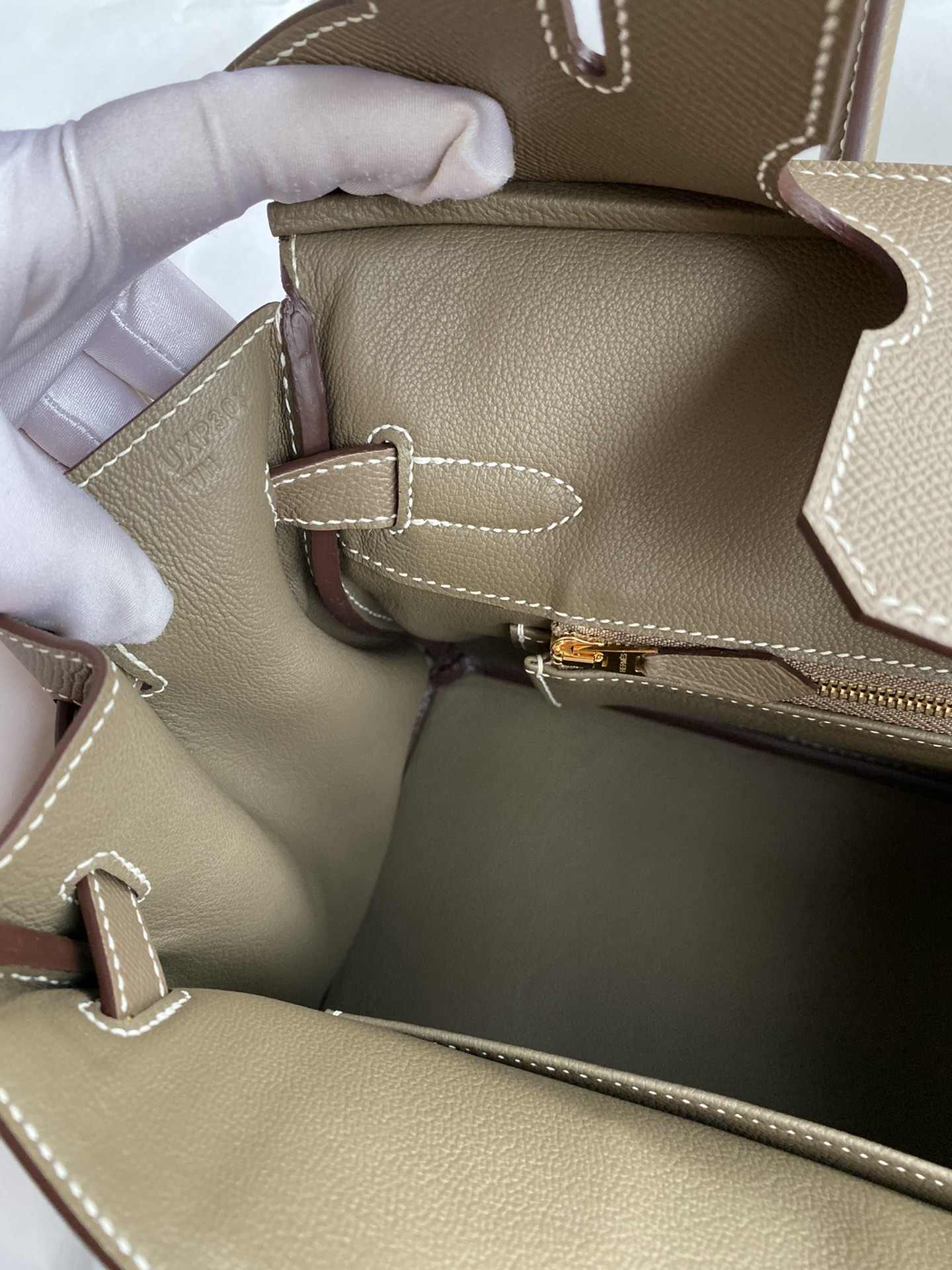 HERMES Birkin 30 Etoupe Epsom Gold-tone Hardware