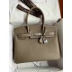 HERMES Birkin 30 Etoupe Epsom Silver-tone Hardware