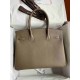 HERMES Birkin 30 Etoupe Epsom Silver-tone Hardware