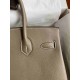 HERMES Birkin 30 Etoupe Epsom Silver-tone Hardware