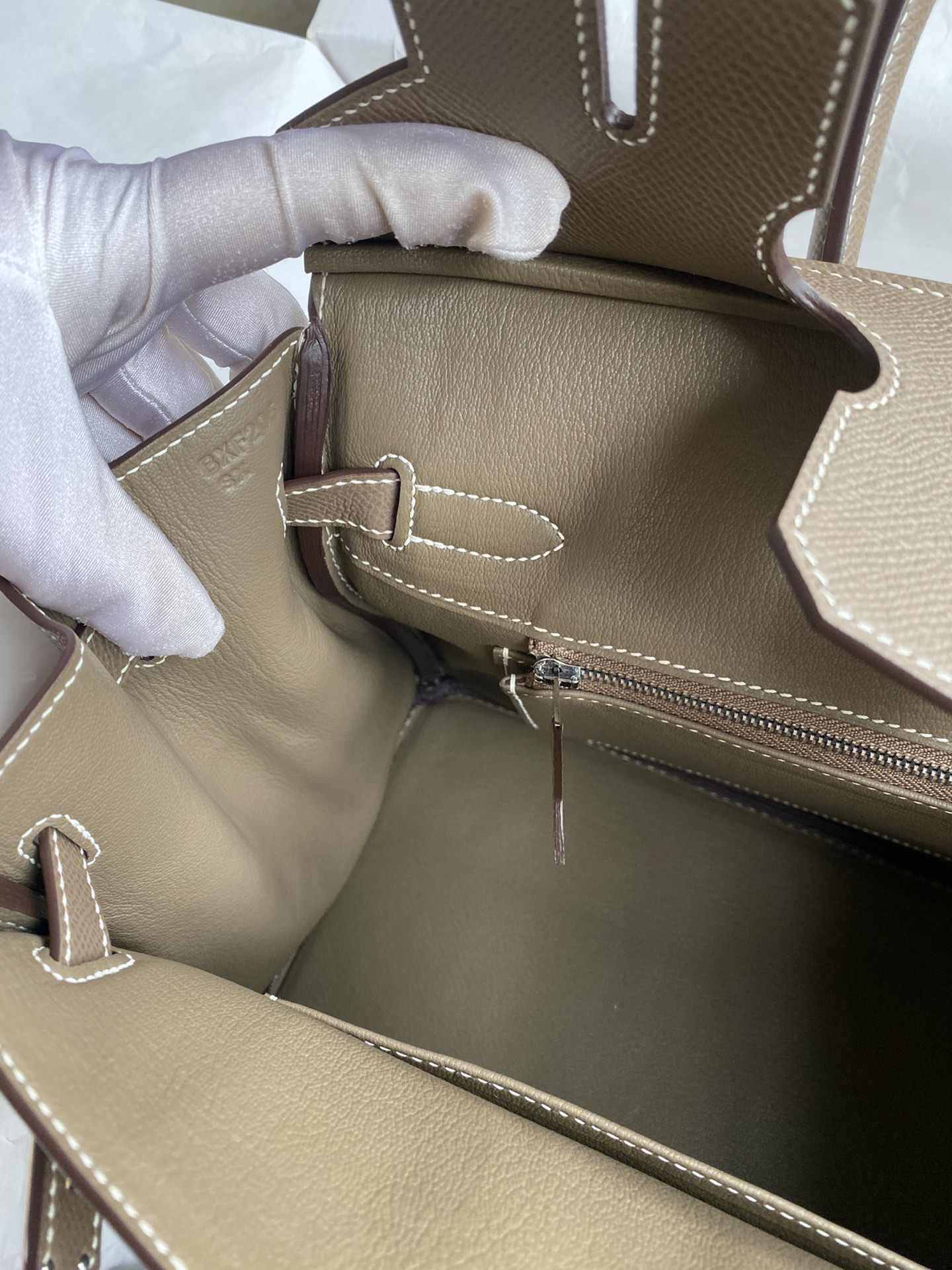 HERMES Birkin 30 Etoupe Epsom Silver-tone Hardware