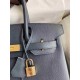 HERMES Birkin 30 Blue Nuit Epsom Gold-tone Hardware