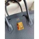 HERMES Birkin 30 Blue Nuit Epsom Gold-tone Hardware