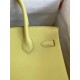 HERMES Birkin 30 Lime Epsom Silver-tone Hardware