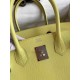 HERMES Birkin 30 Lime Epsom Silver-tone Hardware