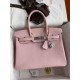 HERMES Birkin 30 Rose Sakura Epsom Silver-tone Hardware