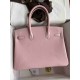 HERMES Birkin 30 Rose Sakura Epsom Silver-tone Hardware