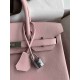 HERMES Birkin 30 Rose Sakura Epsom Silver-tone Hardware