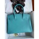 HERMES Birkin 30 Blue Paon Epsom Silver-tone Hardware