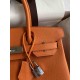 HERMES Birkin 30 Orange Epsom Silver-tone Hardware