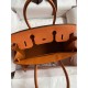 HERMES Birkin 30 Orange Epsom Silver-tone Hardware