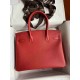 HERMES Birkin 30 Rouge De Corur Epsom Gold-tone Hardware