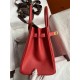 HERMES Birkin 30 Rouge De Corur Epsom Gold-tone Hardware