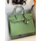 HERMES Birkin 30 Vert Criquet Epsom Gold-tone Hardware