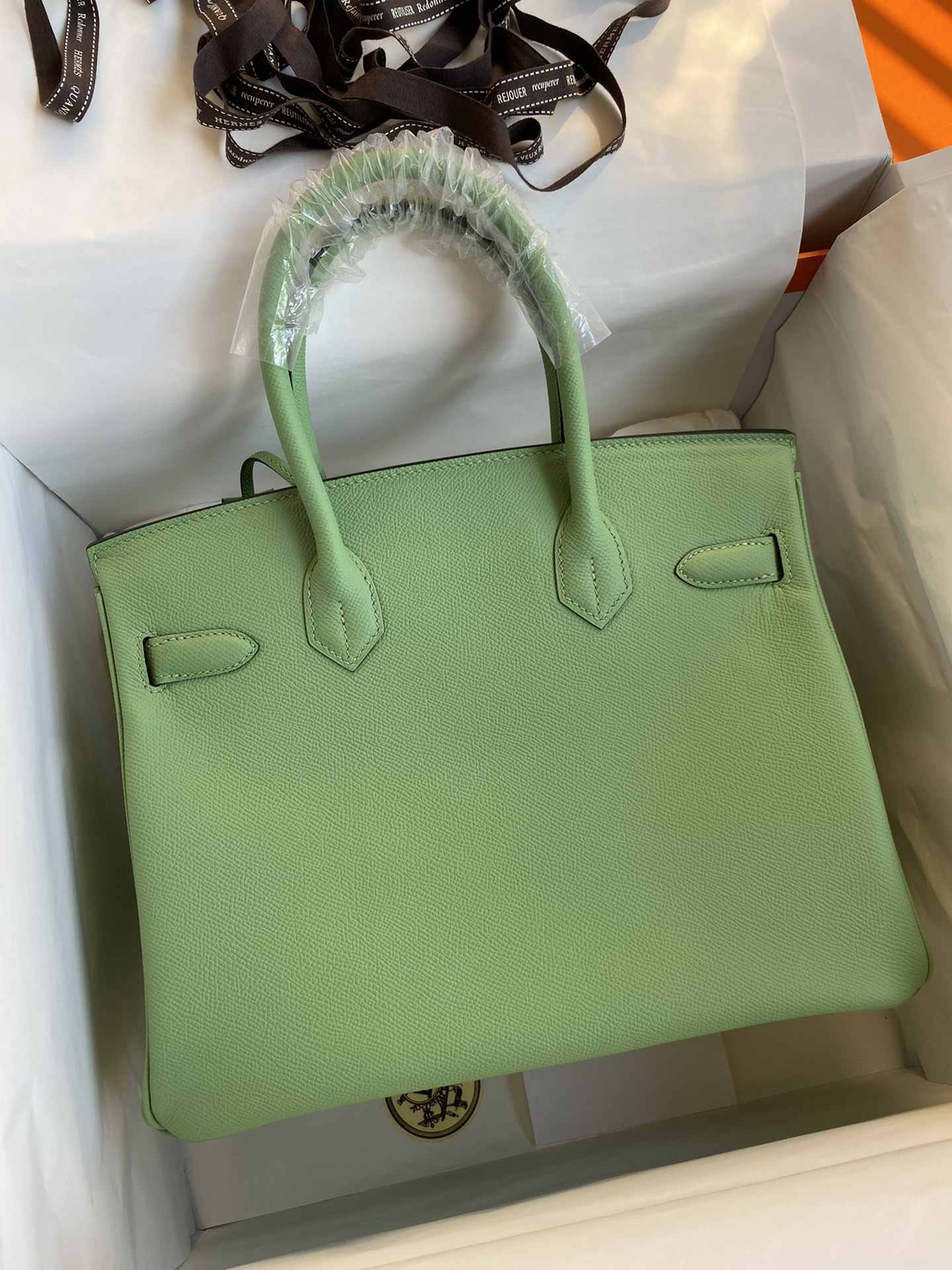 HERMES Birkin 30 Vert Criquet Epsom Gold-tone Hardware