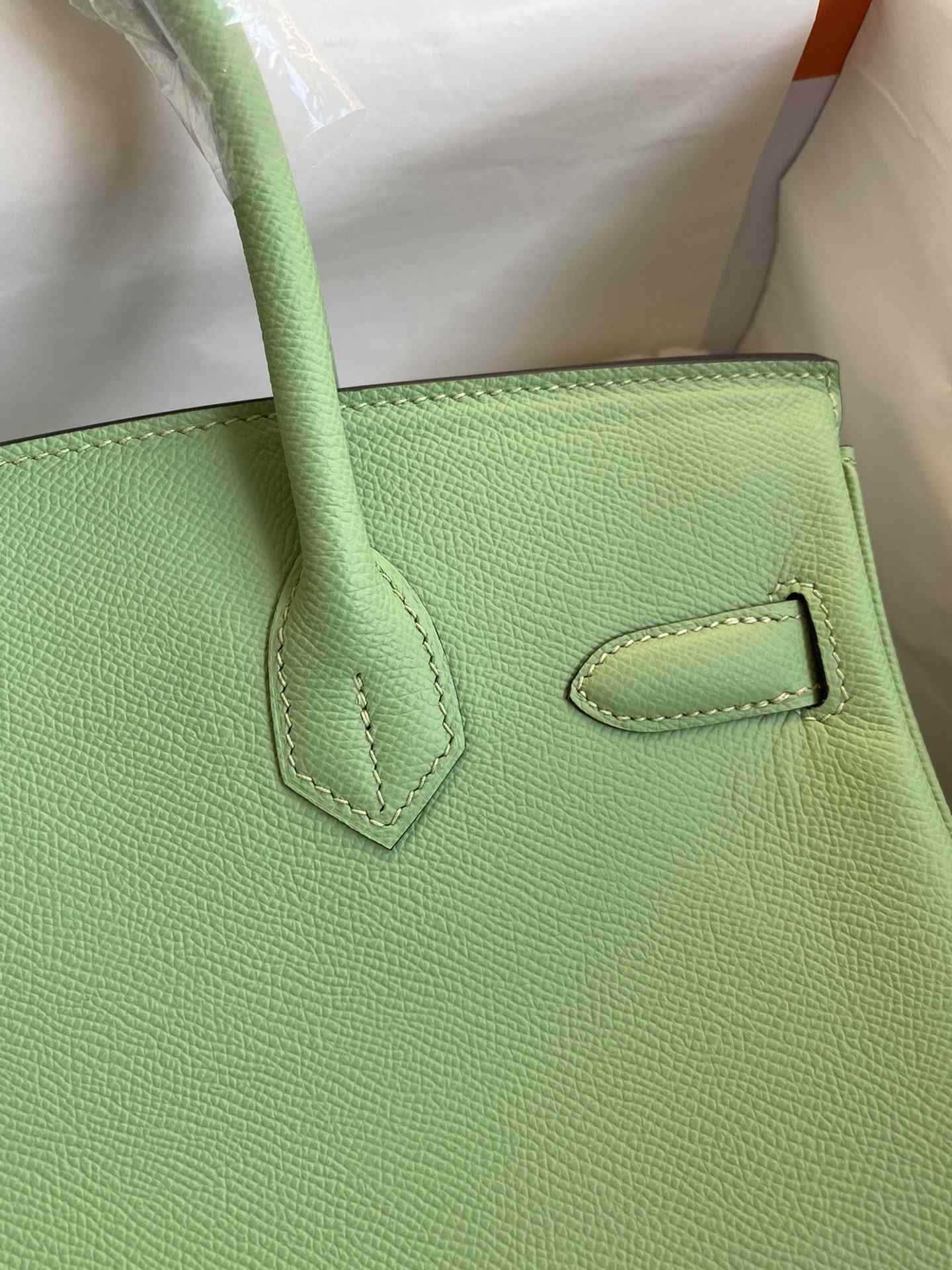 HERMES Birkin 30 Vert Criquet Epsom Gold-tone Hardware