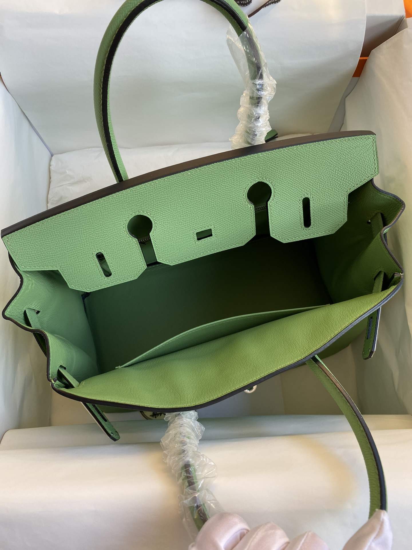 HERMES Birkin 30 Vert Criquet Epsom Gold-tone Hardware