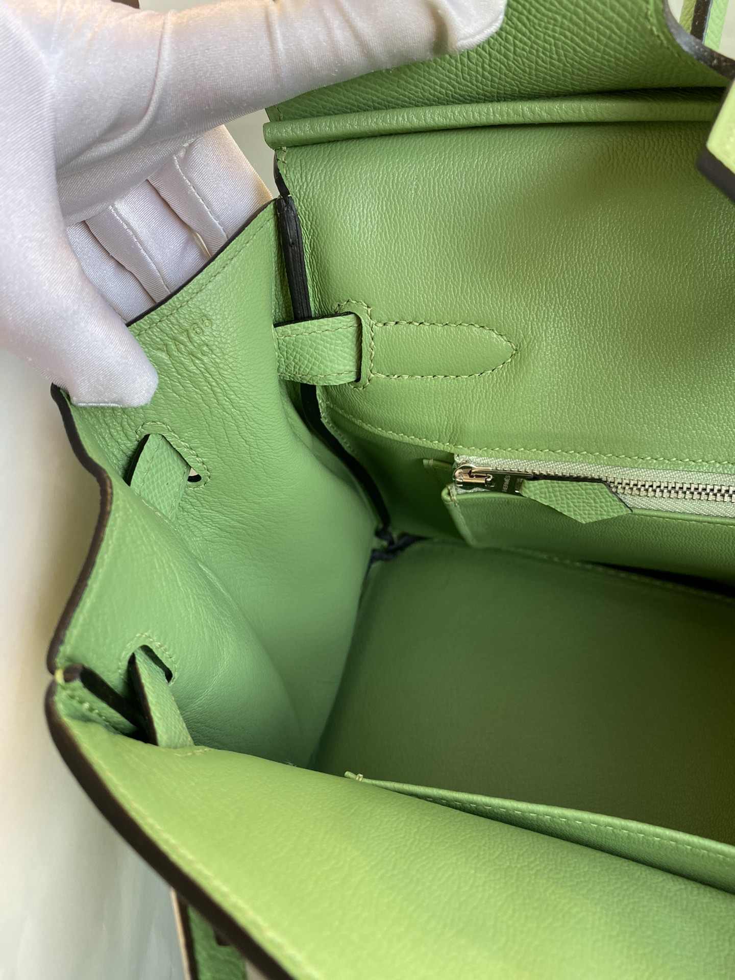 HERMES Birkin 30 Vert Criquet Epsom Gold-tone Hardware