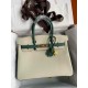 HERMES Birkin 30 Craie&Malachite Epsom Gold-tone Hardware