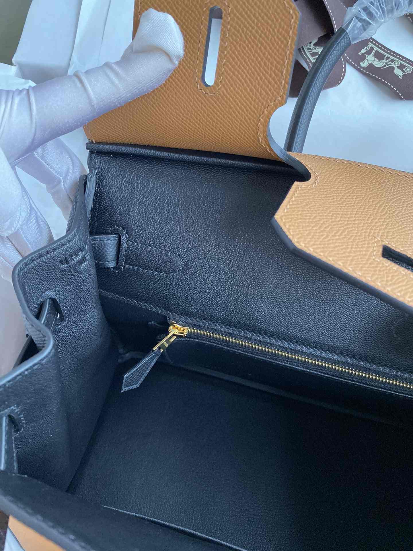 HERMES Birkin 30 Gold&Nior Epsom Gold-tone Hardware