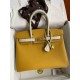 HERMES Birkin 30 Jaune Ambre&Craie Epsom Gold-tone Hardware