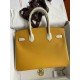 HERMES Birkin 30 Jaune Ambre&Craie Epsom Gold-tone Hardware