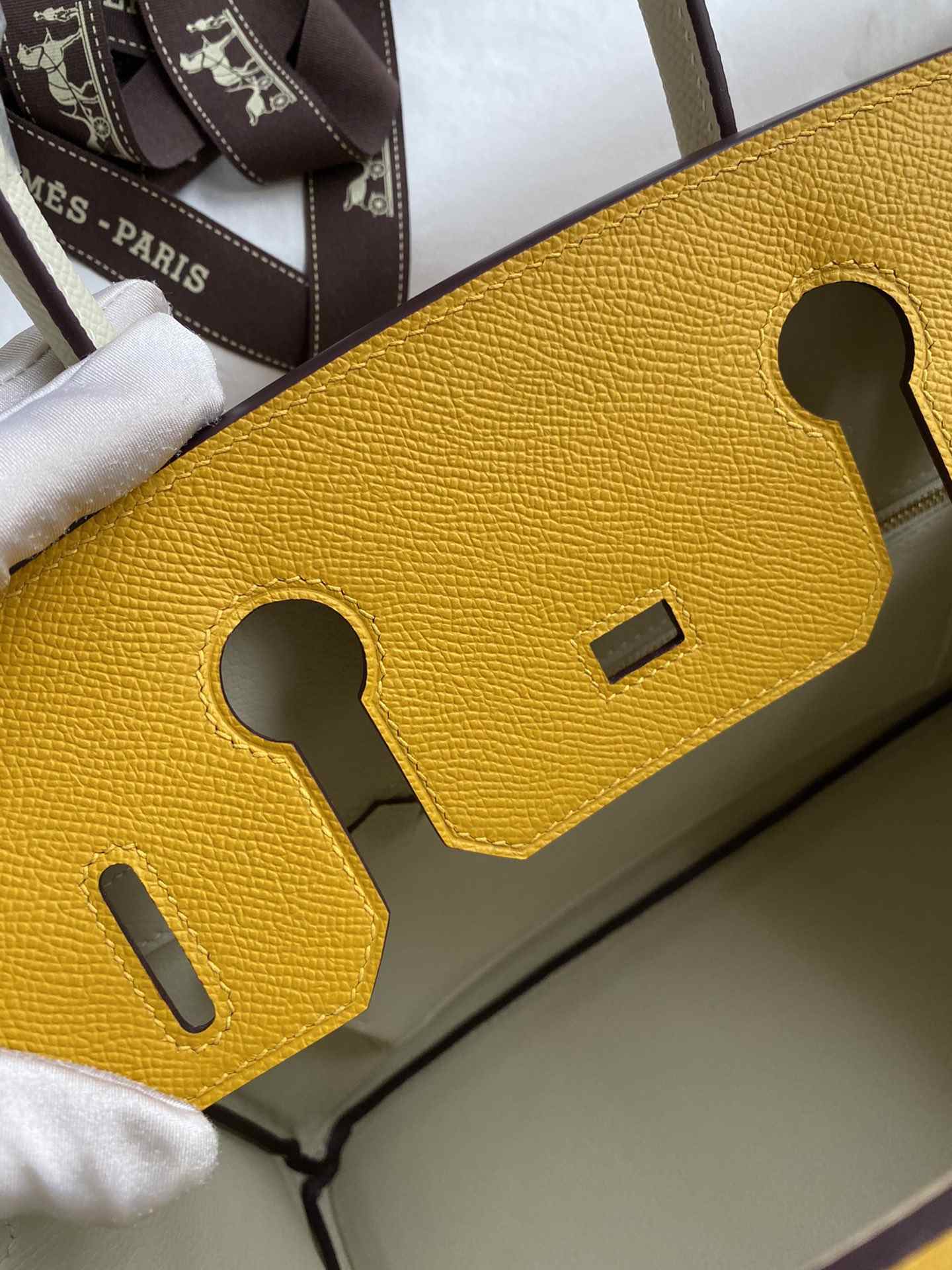 HERMES Birkin 30 Jaune Ambre&Craie Epsom Gold-tone Hardware