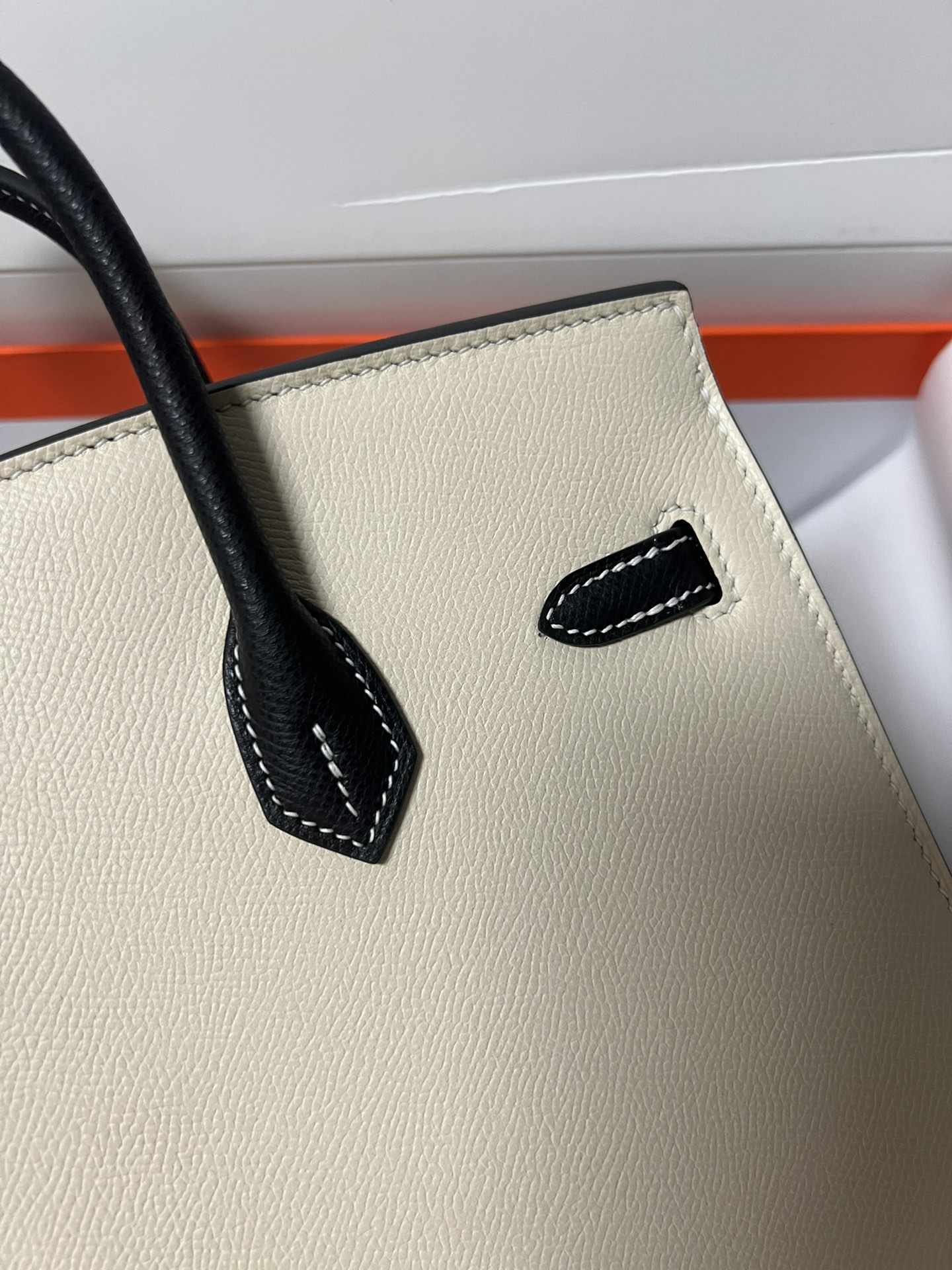 HERMES Birkin 30 Craie&Nior Epsom Silver-tone Hardware