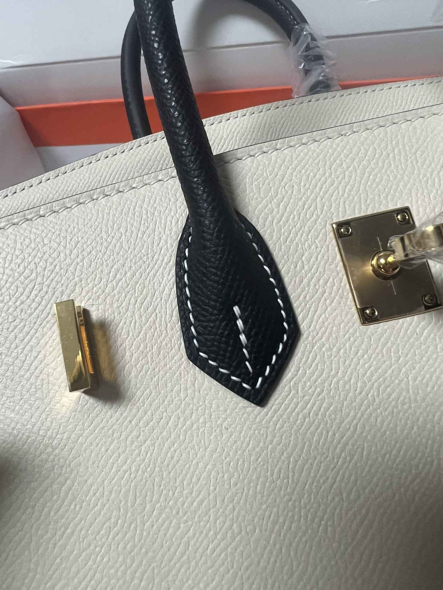 HERMES Birkin 30 Craie&Nior Epsom Silver-tone Hardware