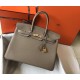 HERMES Birkin 35 Gris Tourterelle Togo Gold-tone Hardware