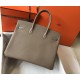 HERMES Birkin 35 Gris Tourterelle Togo Gold-tone Hardware