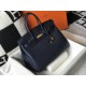 HERMES Birkin 35 Deep Blue Togo Gold-tone Hardware