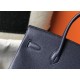 HERMES Birkin 35 Deep Blue Togo Gold-tone Hardware