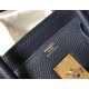 HERMES Birkin 35 Deep Blue Togo Gold-tone Hardware