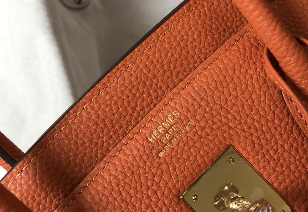 HERMES Birkin 35 Orange Togo Gold-tone Hardware