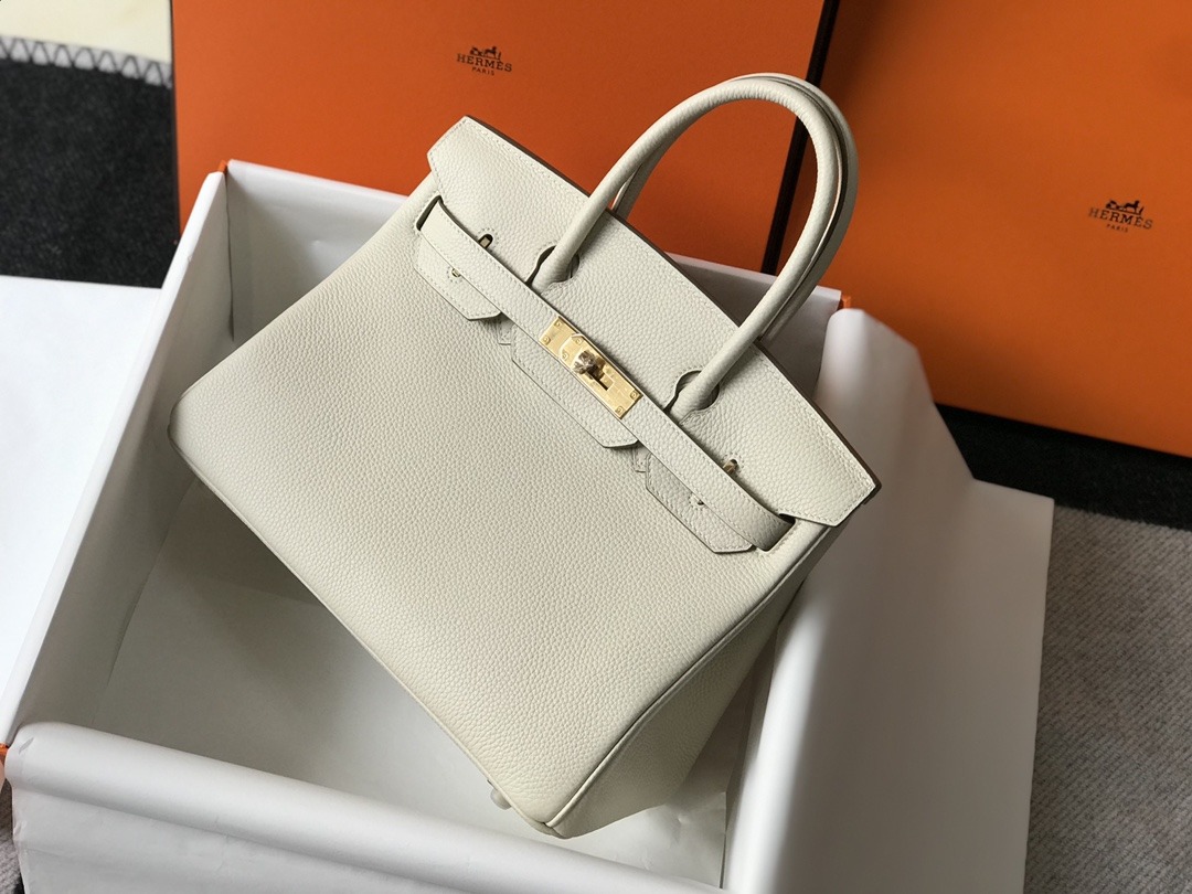 HERMES Birkin 35 Craie Togo Gold-tone Hardware